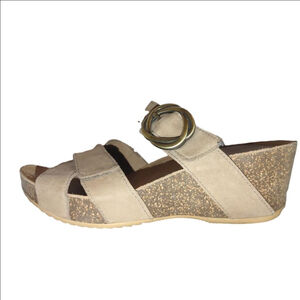 Dansko Susie Milled Nubuck Leather Cork Wedge Size 37